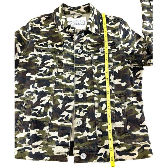 White Mark Denim Collection Women's Stretch Button Up Camo Jean Jacket Large - Picture 11 of 11